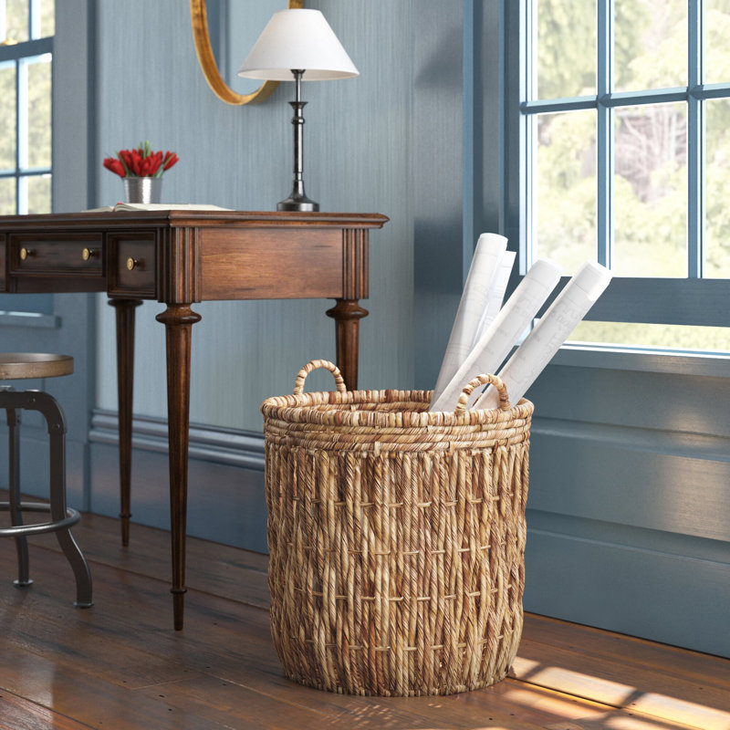 Artyom Tall Round Floor Wicker Basket Color: Tan