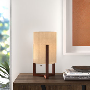 Modern Stick Accent Table Lamp With Pull Chain And White