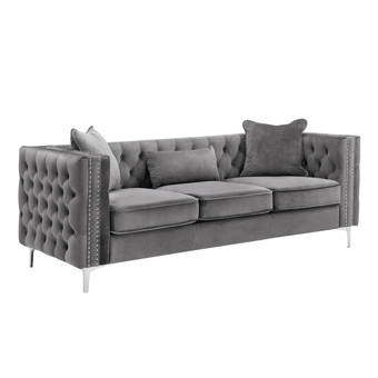 House Of Hampton Pineiro Velvet 25 Rolled Arm Loveseat Wayfair