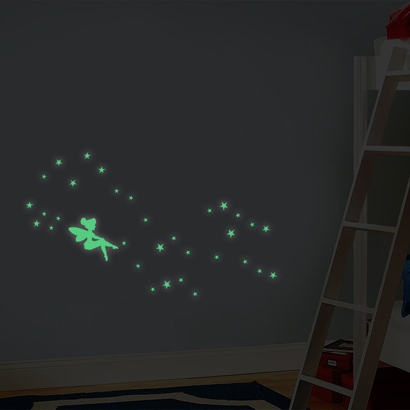 ebern designs glow in dark fairy wall decal | wayfair.ca