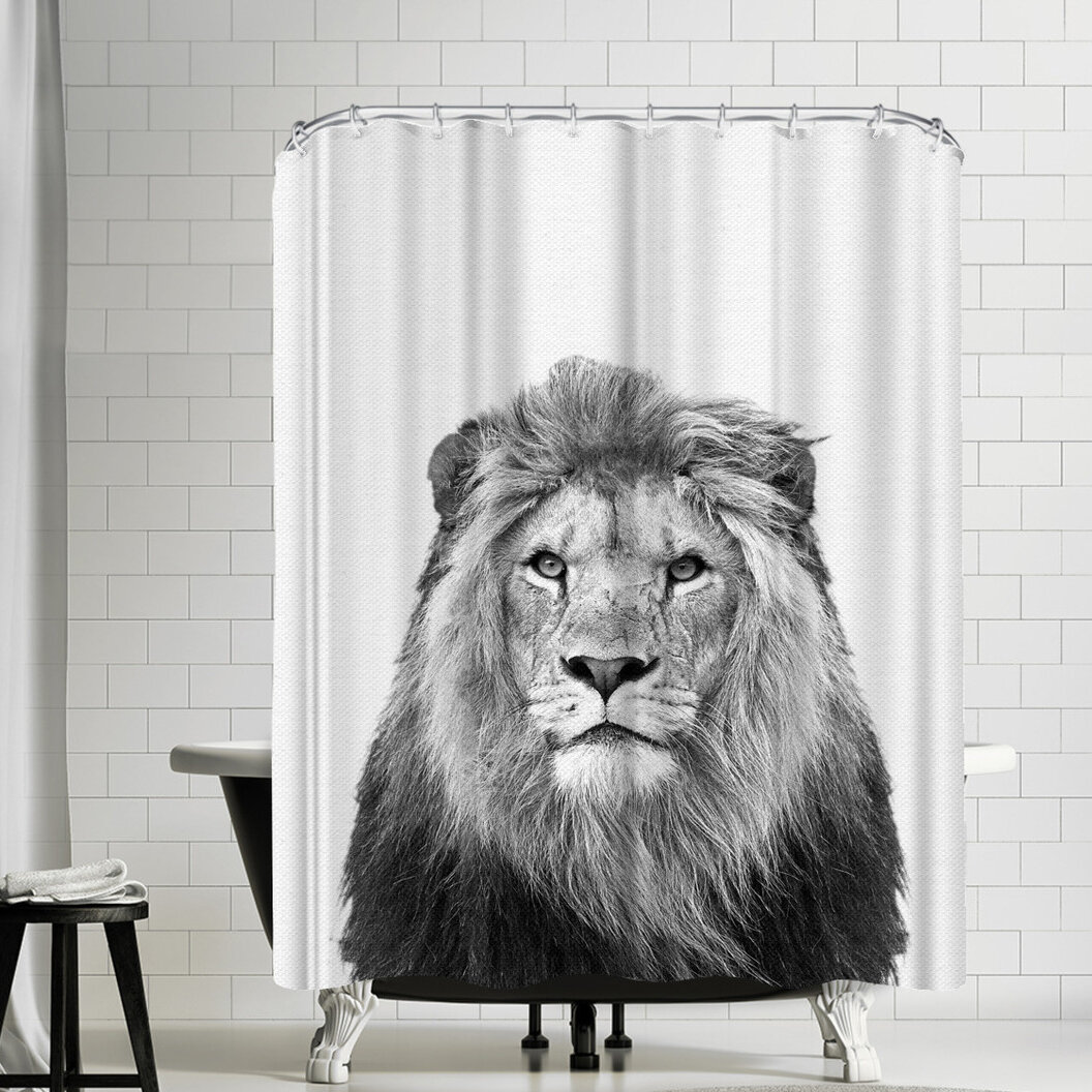 East Urban Home Nauda Lion Shower Curtain Wayfair