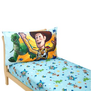 Toys Story 4 Twin Sheet Set with 3 Piece Flat and Fitted Sheets Plus Pillowcase 