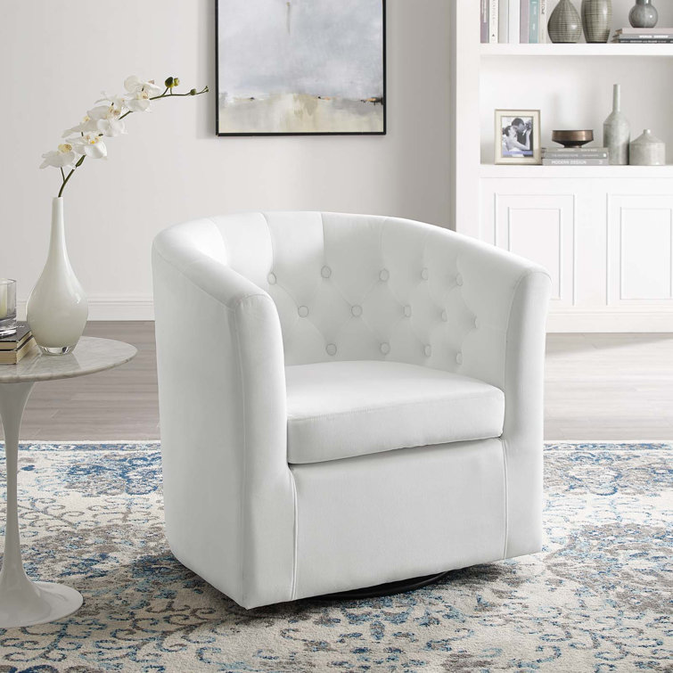 Ebern Designs Achorn 30'' Wide Velvet Swivel Barrel Chair & Reviews