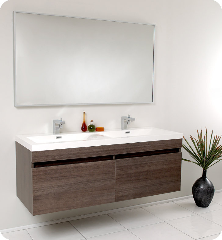 Fresca Senza 57 Double Bathroom Vanity Set With Mirror Reviews Wayfair Check out our luxurious double bathroom sink vanities selection, and see why our customers keep coming back for our top notch sink vanities. wayfair