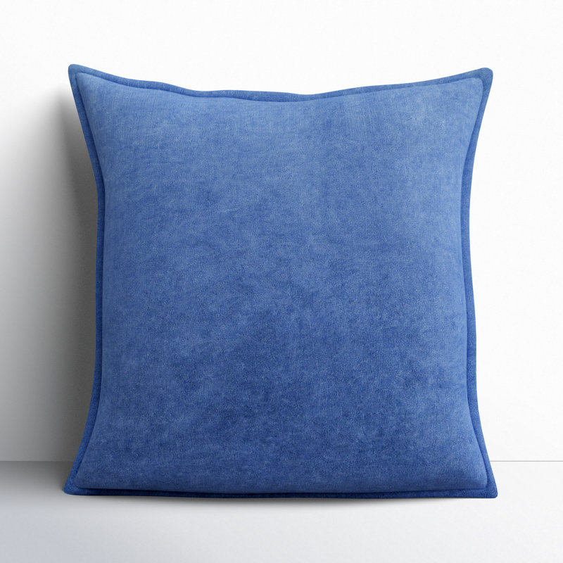 Edgar Square 100% Cotton Pillow Color: Dark Blue, Size: 18'' x 18'', Fill Material: Pillow Cover Only - No Insert