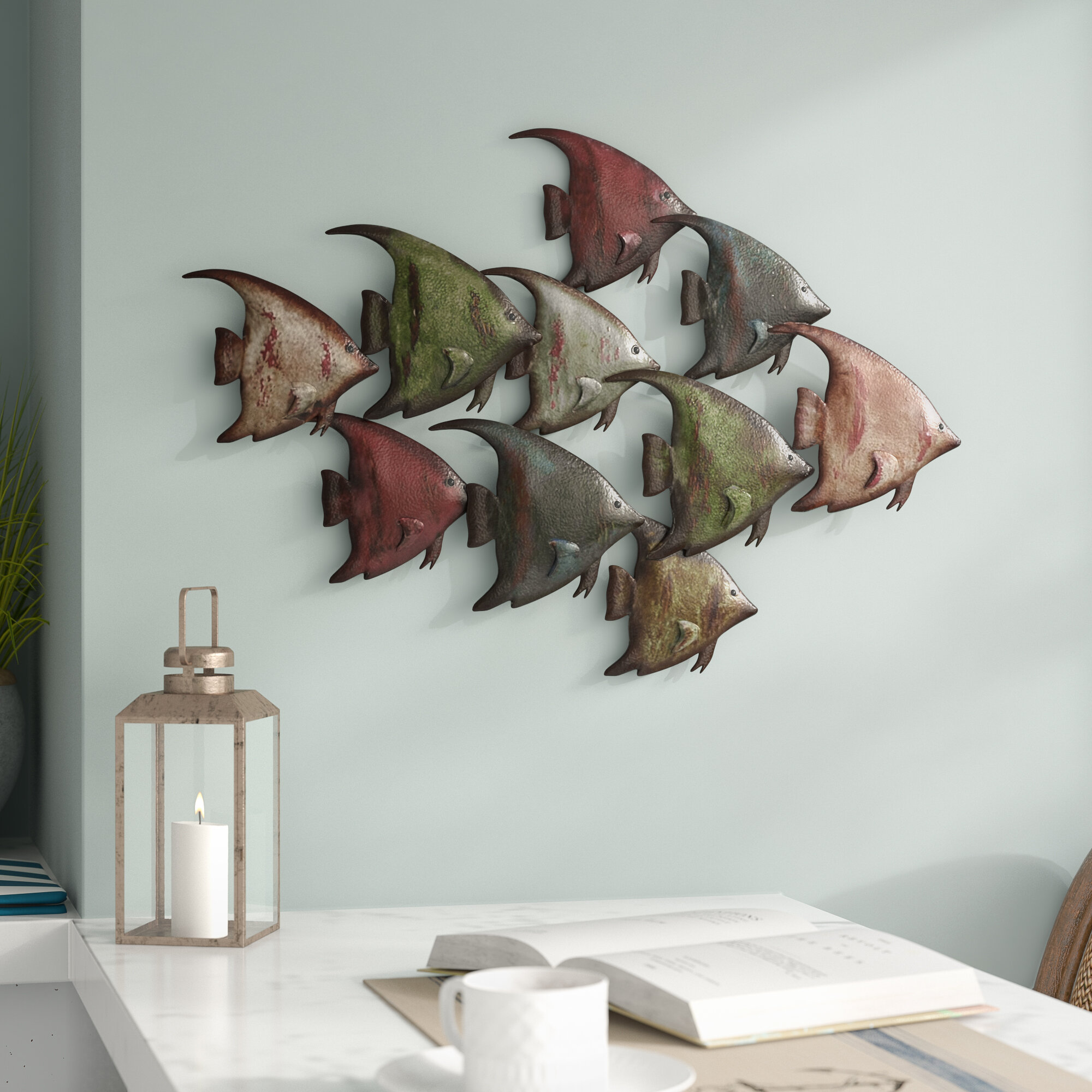 Beachcrest Home Coastal Metal Fish Wall Decor Reviews Wayfair