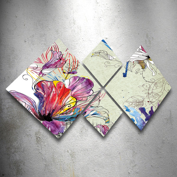 Ophelia & Co. 4 Piece Unframed Painting on MDF | Wayfair.co.uk