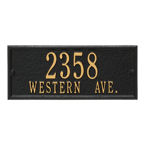 wood sign-H marble granite sign 2" x 6" Rectangular House Number Address Sign 