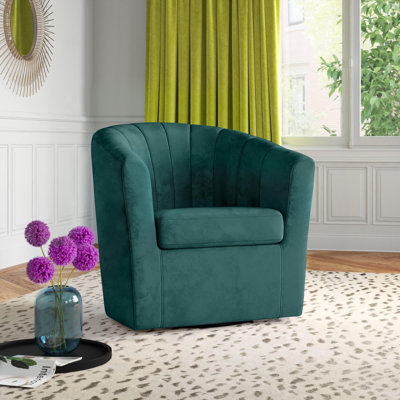 Coeur 30.7\u0027\u0027 Wide Velvet Swivel Barrel Chair