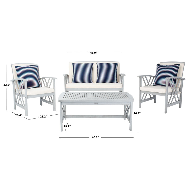 Lark Manor Medora 4 Piece Sofa Seating Group With Cushions