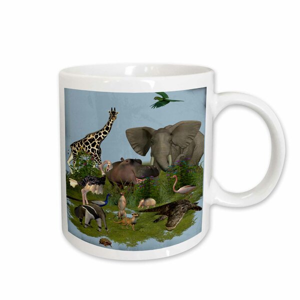 East Urban Home Zoo Animals Fun Art Coffee Mug | Wayfair