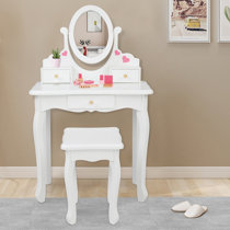 childrens white dressing table set