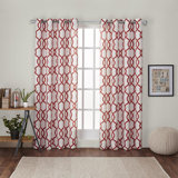Geometric Orange Curtains Drapes You Ll Love In 2020 Wayfair