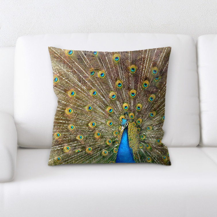 peacock throw pillow