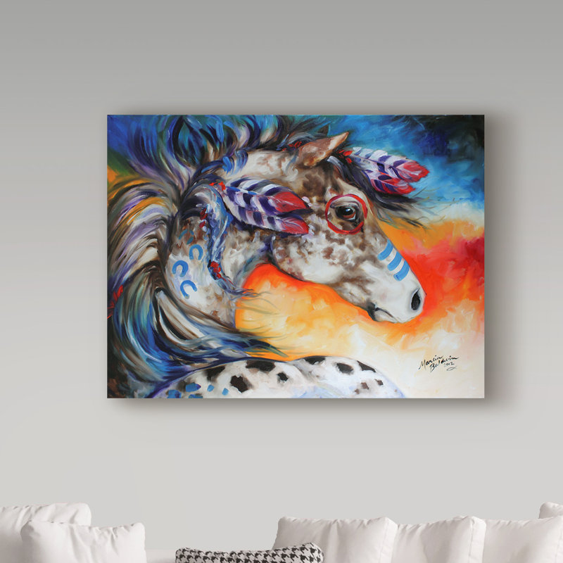 Trademark Art Appaloosa Indian War Horse Acrylic Painting Print
