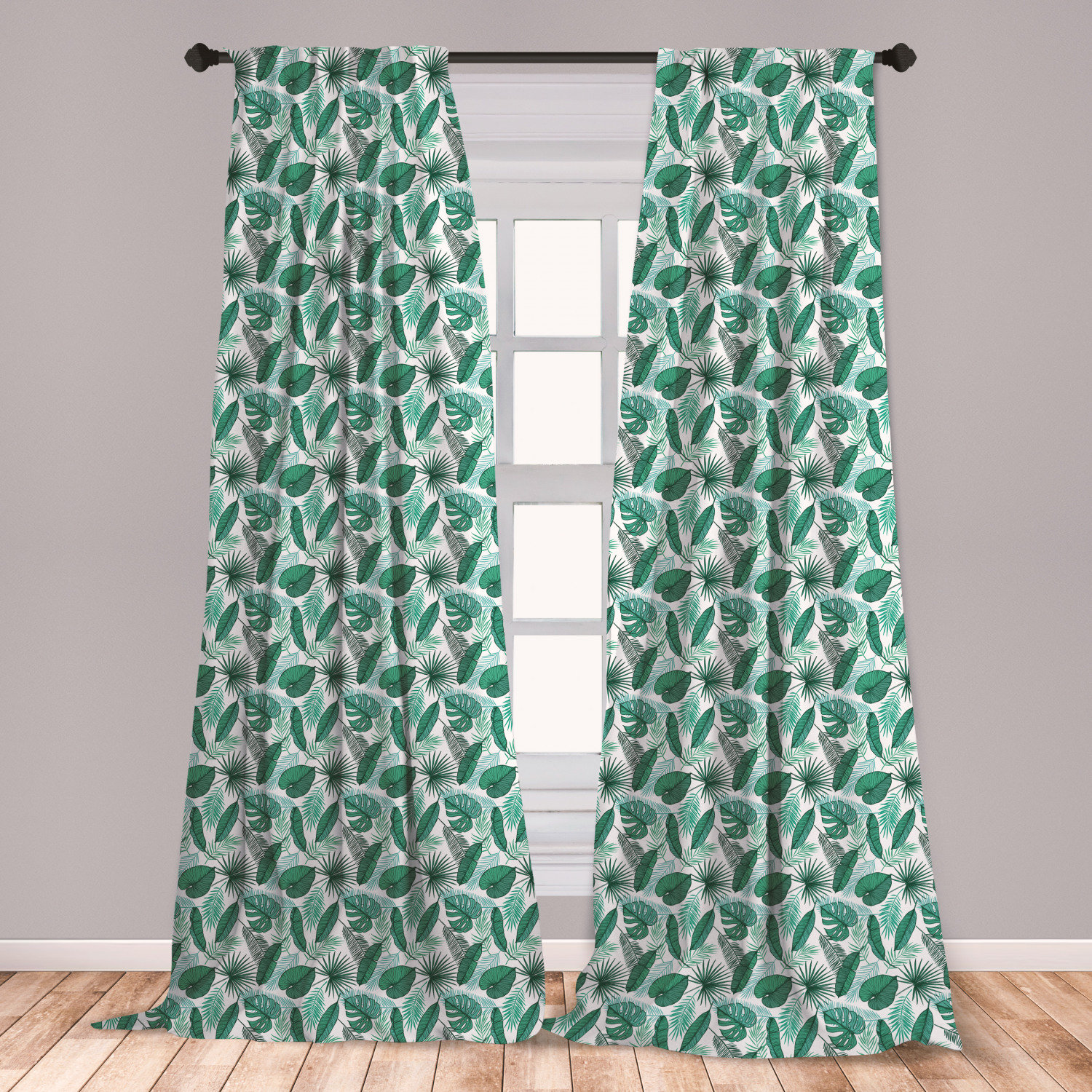 East Urban Home Ambesonne Banana Leaf Curtains Monstera Areca And