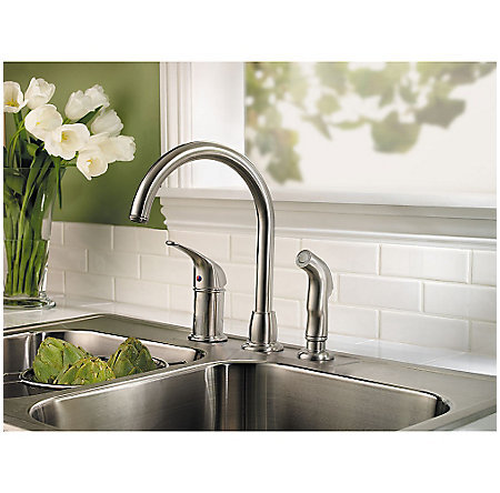 Pfister Cagney Pull Out Touch Single Handle Kitchen Faucet With Side Spray Reviews Wayfair