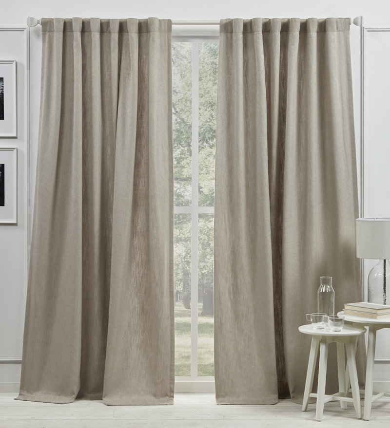 Lauren Ralph Lauren Vienna Light Filtering with Lining Back Tab/Rod Pocket Curtain Panel Curtain Color: Beige, Size per Panel: 54" x 108"