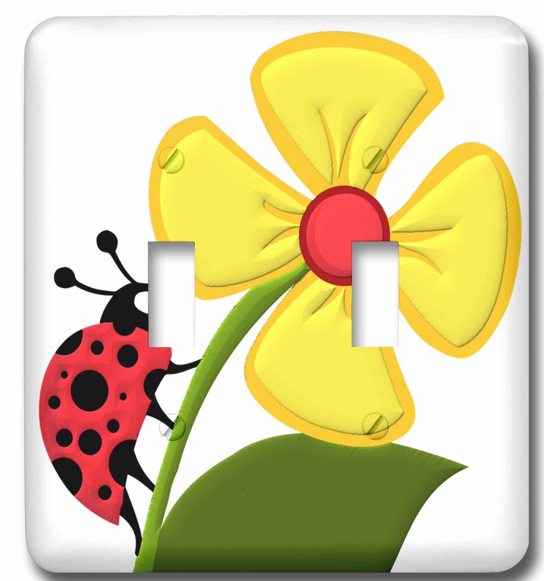 3drose Ladybug And Daisy 2 Gang Toggle Light Switch Wall Plate Wayfair