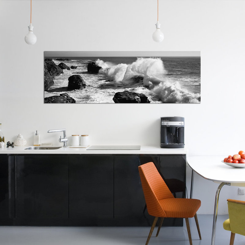 East Urban Home Waves Breaking On The Coast Santa Cruz Santa Cruz County California Usa Photographic Print On Canvas Wayfair