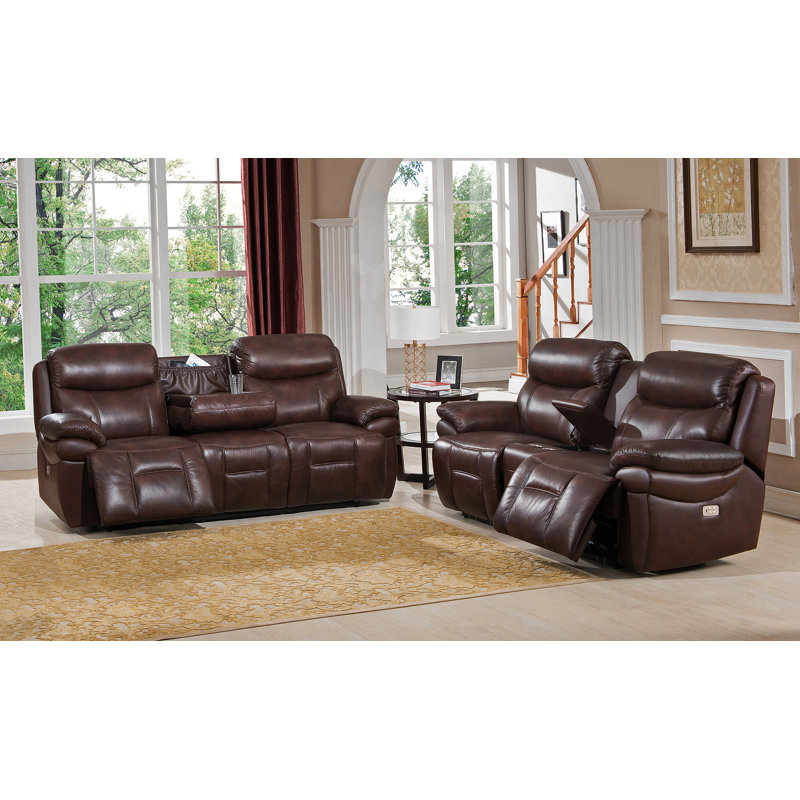 Red Barrel Studio Kubik 2 Piece Leather Reclining Living Room Set