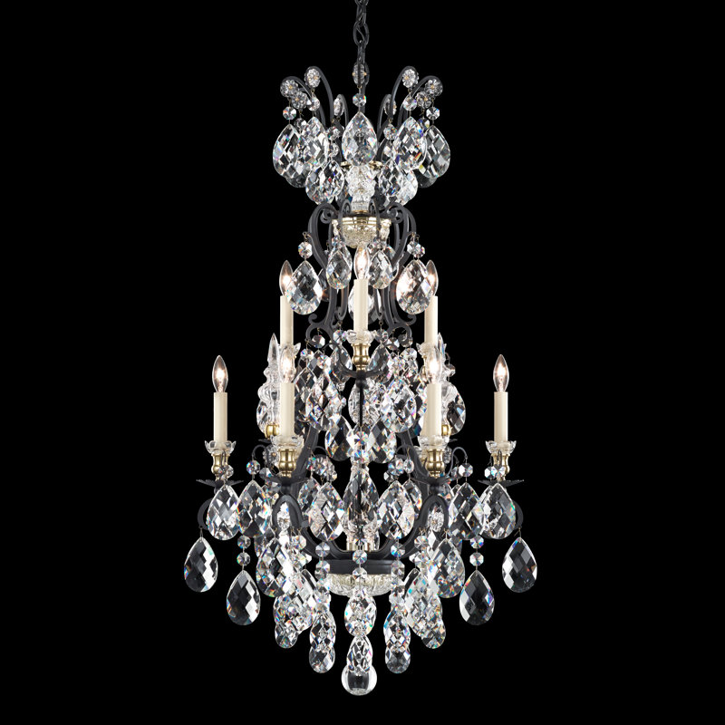 Schonbek Renaissance 10 Light Candle Style Chandelier With Light Candle Style Chandelier