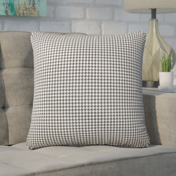 Brayden Studio Wofford Houndstooth Cotton Throw Pillow Wayfair