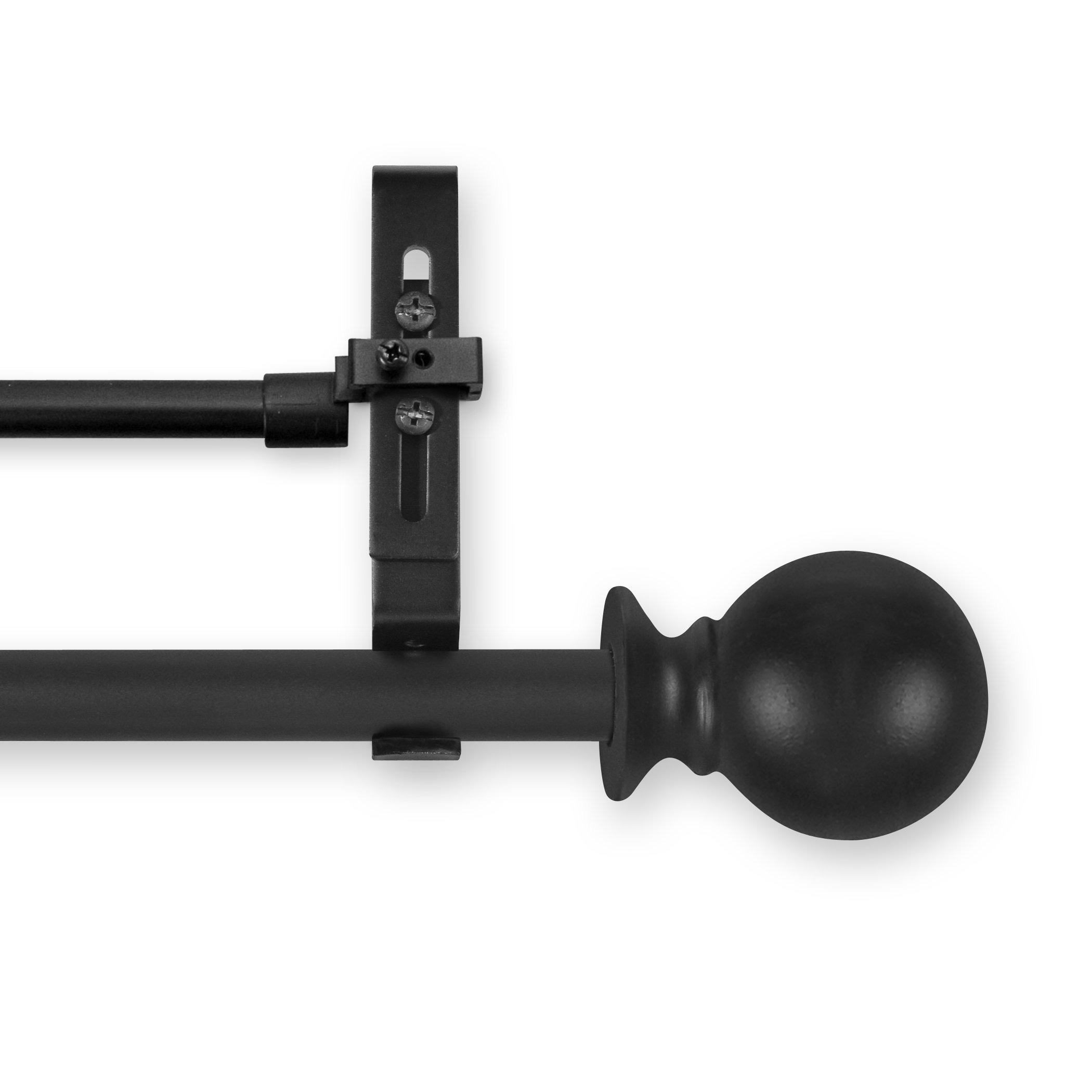 Alcott Hill® Hunsberger Black Adjustable 0.63" Double Curtain Rod Wayfair