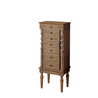 One Allium Way Kelloch Free Standing Jewelry Armoire With Mirror