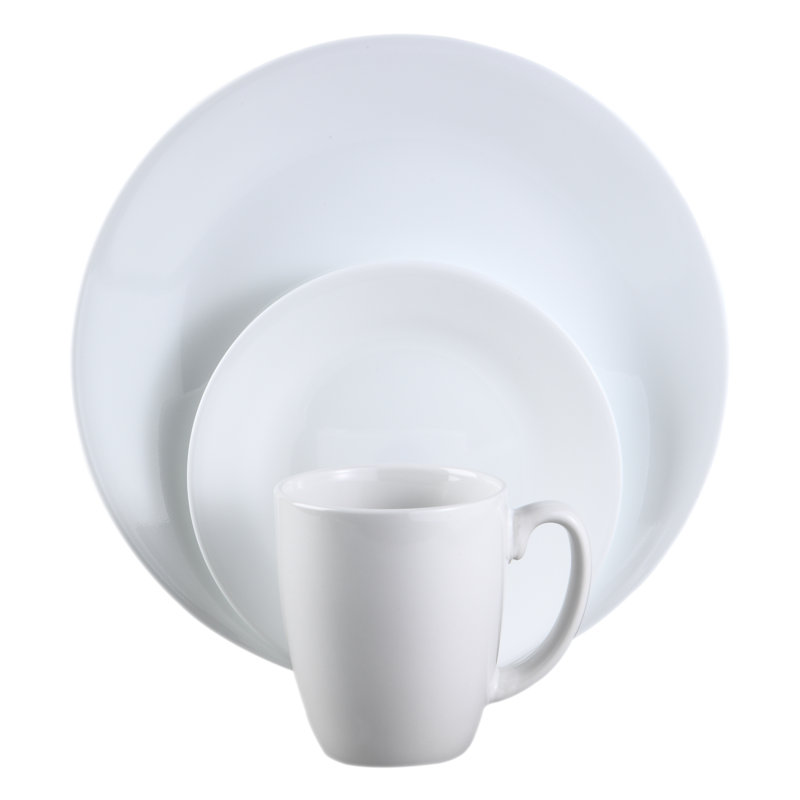 Corelle Livingware Winter Frost 16 Piece Dinnerware Set Service