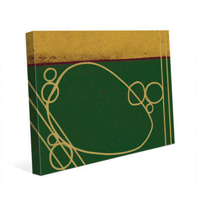 Circles on Emerald Painting Print on Wrapped Canvas Click Wall Art