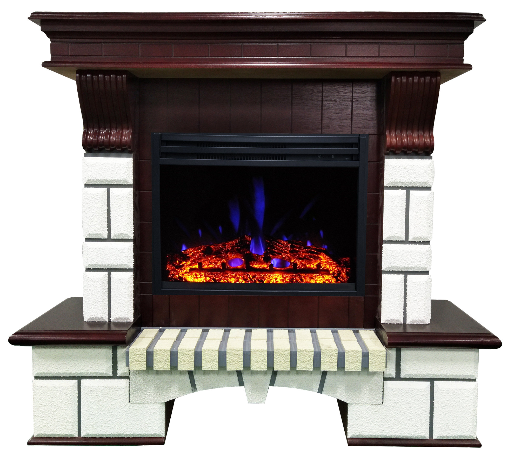 Red Barrel Studio Hearthstone Faux Brick Mantel Electric Fireplace