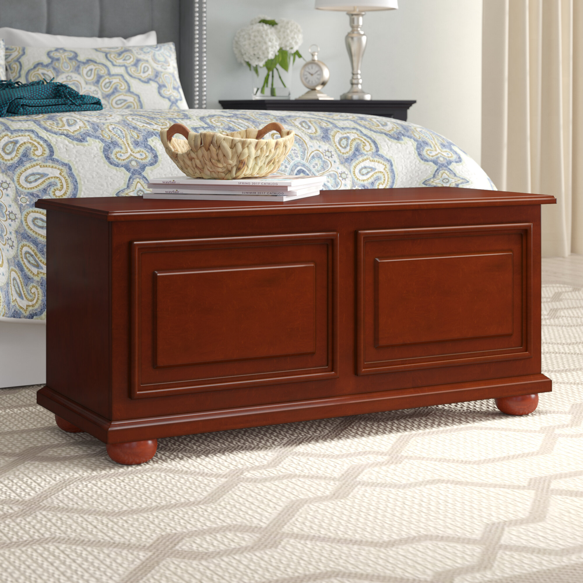 Medium Wooden Storage Chest Living Room Furniture Shoe Blanket Cabinet Chests 