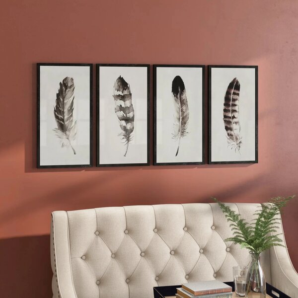 Framed Feather Wall Art Wayfair