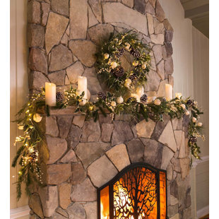 Christmas Mantle Garland Wayfair Winter Faux Holiday Garland