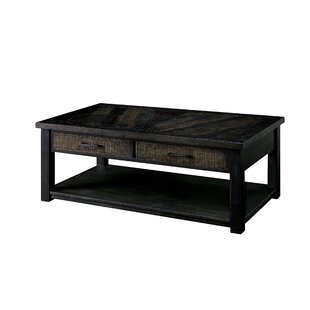 Theron Solid Wood Floor Shelf Coffee Table With Storage By Foundry Select