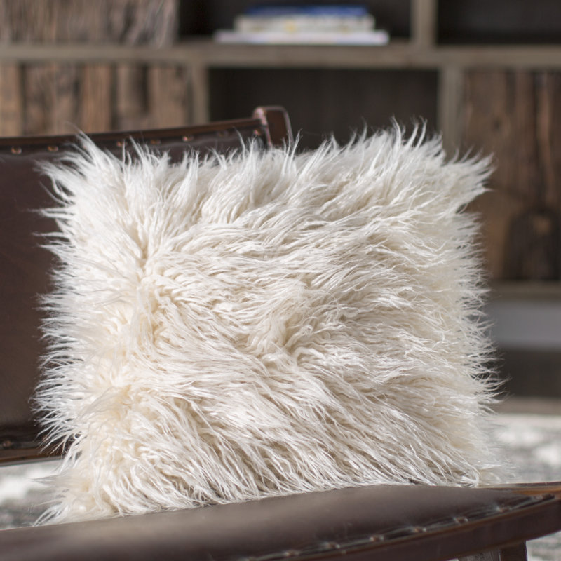 Mercury Row Faux Fur Throw Pillow Reviews Wayfair