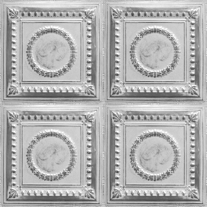 Tin 2 Ft X 2 Ft Nailed Up Ceiling Tile In Silver Washed White