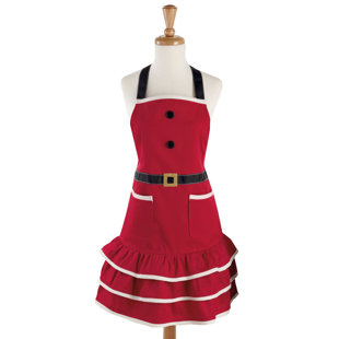 Cotton Mrs Claus Apron Cotton Mrs Claus Apron