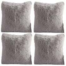fuzzy gray pillow