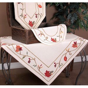 Harvest Vine Crewel Embroidered Harvest Table Topper