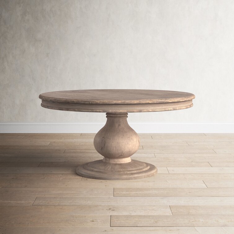 wood pedestal round table