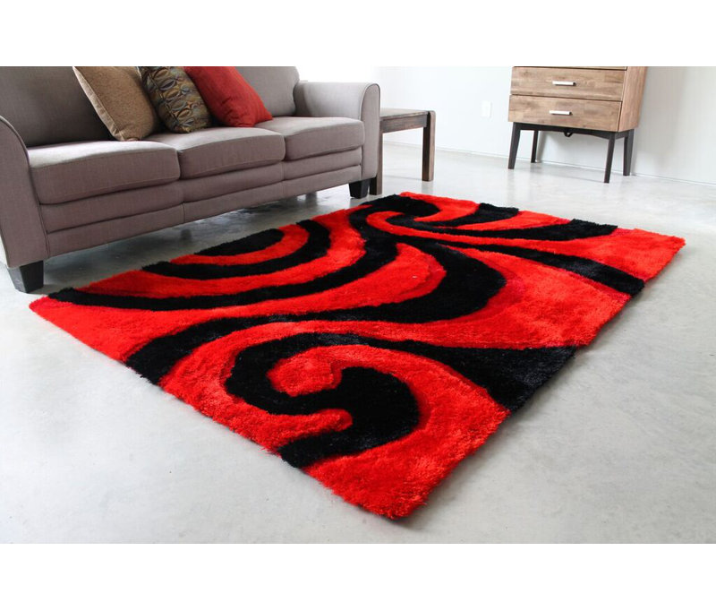 Red Black Area Rug