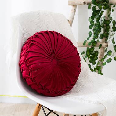 NEW 35 cm 7 Colors Round Velvet Back Cushion Luxury Diamante Chic Filled Crushed 