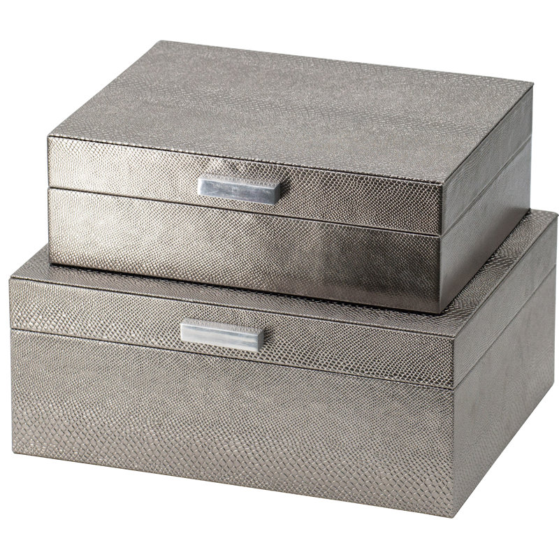 Everly Quinn Lappin 2 Piece Snake Print Decorative Box Set