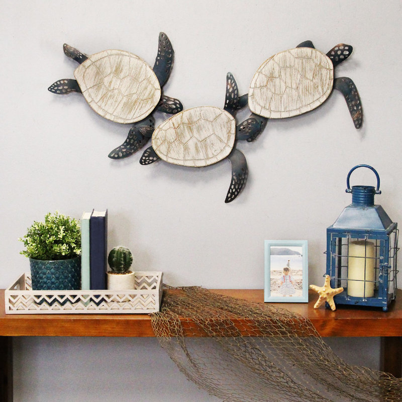 Bay Isle Home Metal And Wood Carved Turtle Wall Decor Reviews