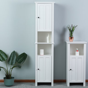 Tall Bathroom Corner Cabinet Wayfair Nestor Wood Tall Bathroom 15 W X 66 H Linen Tower