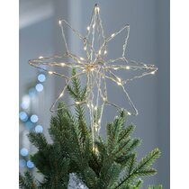 Ornativity Silver Star Tree Topper Christmas Swirl Design Sparkle Star Treetop Ornament 