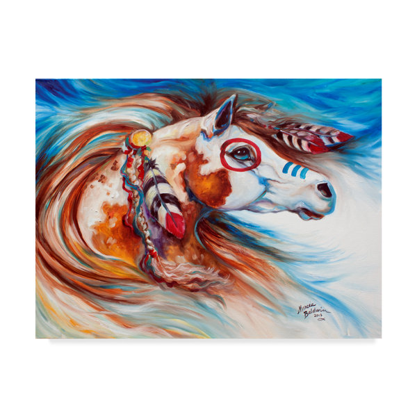 Trademark Art Wind Of Thunder Indian War Horse Acrylic Painting