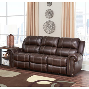 Deloatch Leather Reclining Sofa by Darby Home Co Fresh